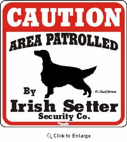 Irish Setter Caution Sign