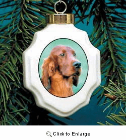 Irish Setter Christmas Ornament Porcelain