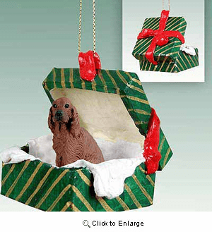 Irish Setter Gift Box Christmas Ornament