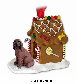 Irish Setter Gingerbread House Christmas Ornament