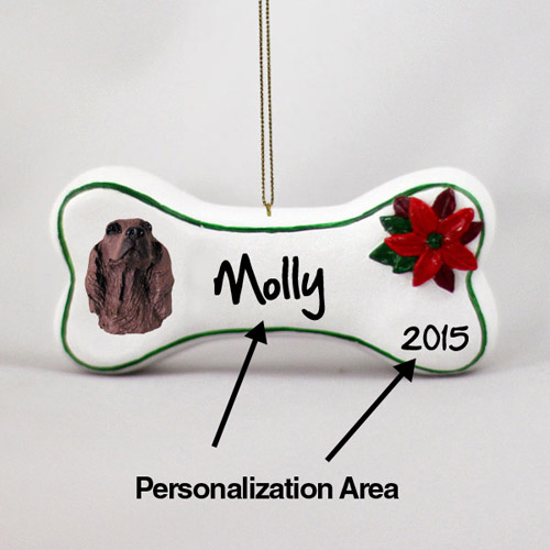 Irish Setter Personalized Dog Bone Christmas Ornament