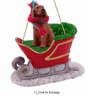 Irish Setter Sleigh Ride Christmas Ornament