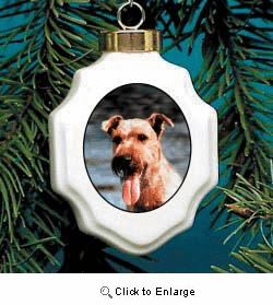 Irish Terrier Christmas Ornament Porcelain