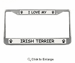Irish Terrier License Plate Frame