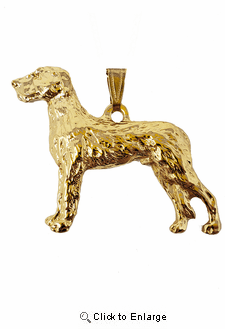 Irish Wolfhound 24K Gold Plated Pendant