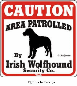 Irish Wolfhound Caution Sign
