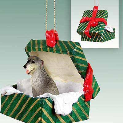 Irish Wolfhound Gift Box Christmas Ornament