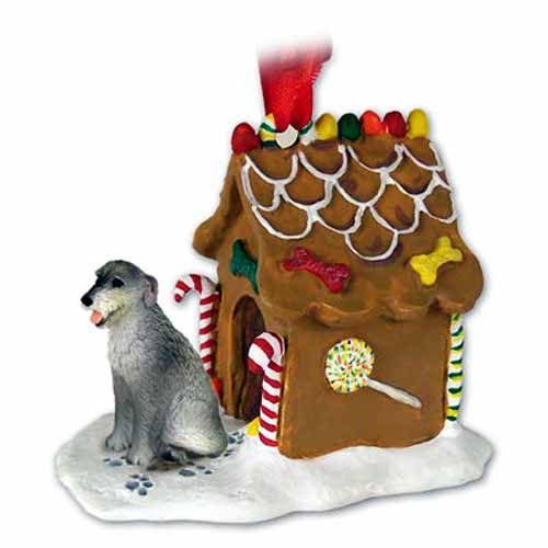 Irish Wolfhound Gingerbread House Christmas Ornament