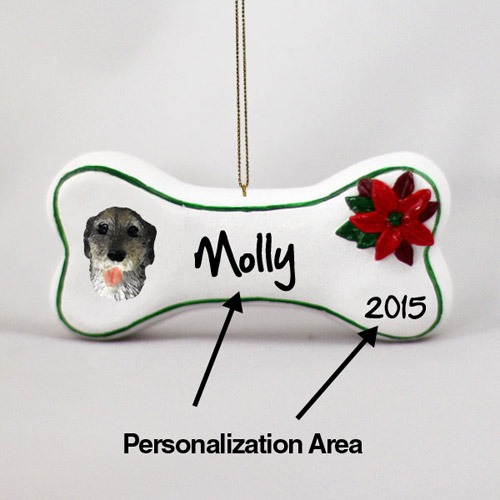 Irish Wolfhound Personalized Dog Bone Christmas Ornament