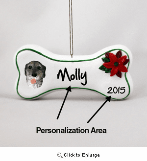 Irish Wolfhound Personalized Dog Bone Christmas Ornament
