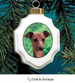 Italian Greyhound Christmas Ornament Porcelain