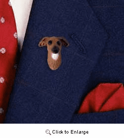 Italian Greyhound Pin Hand Painted Resin