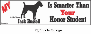 Jack Russell Bumper Sticker Honor Student