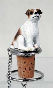 Jack Russell Terrier Bottle Stopper (Brown & White Smooth)
