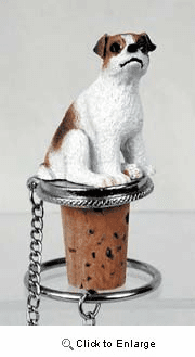 Jack Russell Terrier Bottle Stopper (Brown & White Smooth)