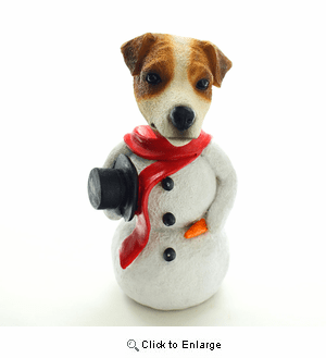 Jack Russell Terrier Br-W Smooth Snowman Christmas Decoration