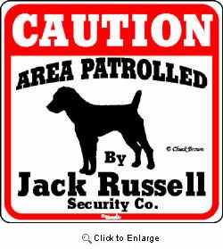 Jack Russell Terrier Caution Sign