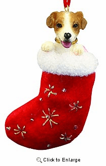 Jack Russell Terrier Christmas Stocking Ornament