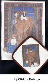 Jack Russell Terrier Dish Towel & Potholder