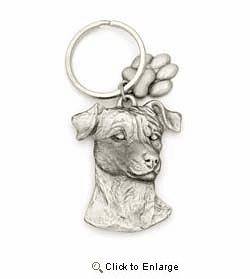 Jack Russell Terrier Keychain Pewter