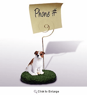 Jack Russell Terrier Note Holder (Brown & White Smooth)
