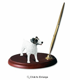 Jack Russell Terrier Pen Holder Brown White Rough