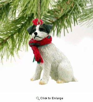 Jack Russell Terrier Tiny One Christmas Ornament Brown-White