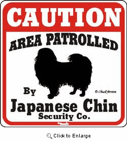 Japanese Chin Caution Sign