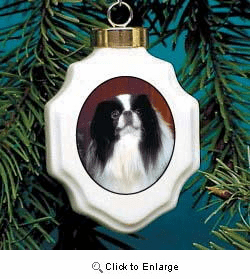 Japanese Chin Christmas Ornament Porcelain