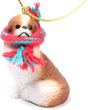 Japanese Chin Tiny One Christmas Ornament Red-White