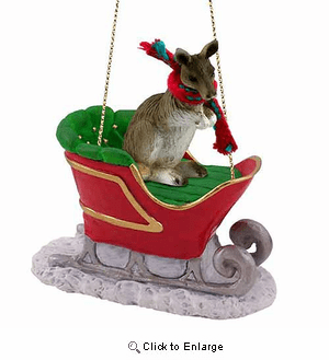 Kangaroo Sleigh Ride Christmas Ornament