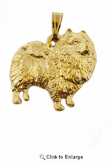 Keeshond 24K Gold Plated Pendant