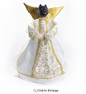 Keeshond Angel Christmas Tree Topper