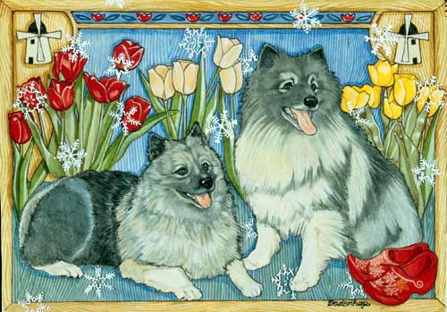 Keeshond Christmas Cards