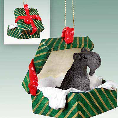 Kerry Blue Terrier Gift Box Christmas Ornament