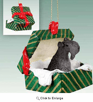 Kerry Blue Terrier Gift Box Christmas Ornament