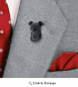Kerry Blue Terrier Pin Hand Painted Resin