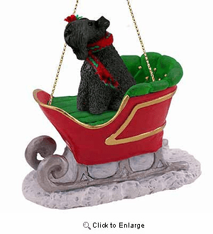 Kerry Blue Terrier Sleigh Ride Christmas Ornament