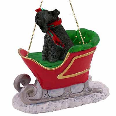 Kerry Blue Terrier Sleigh Ride Christmas Ornament