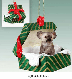 Koala Gift Box Christmas Ornament