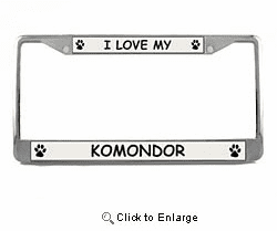 Komondor License Plate Frame