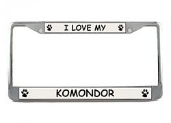 Komondor License Plate Frame