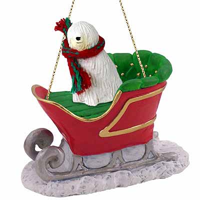 Komondor Sleigh Ride Christmas Ornament