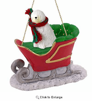 Komondor Sleigh Ride Christmas Ornament