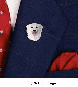 Kuvasz Pin Hand Painted Resin