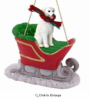 Kuvasz Sleigh Ride Christmas Ornament