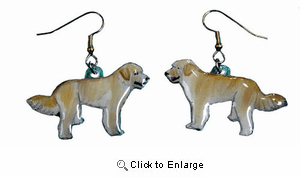 Labradoodle Earrings Blonde Hand Painted Acrylic