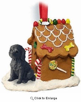 Labradoodle Gingerbread House Christmas Ornament Chocolate