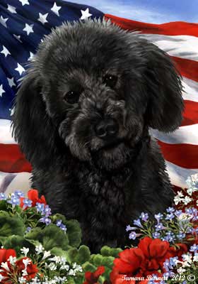 Labradoodle House Flag Black