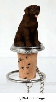 Labrador Retriever Chocolate Bottle Stopper